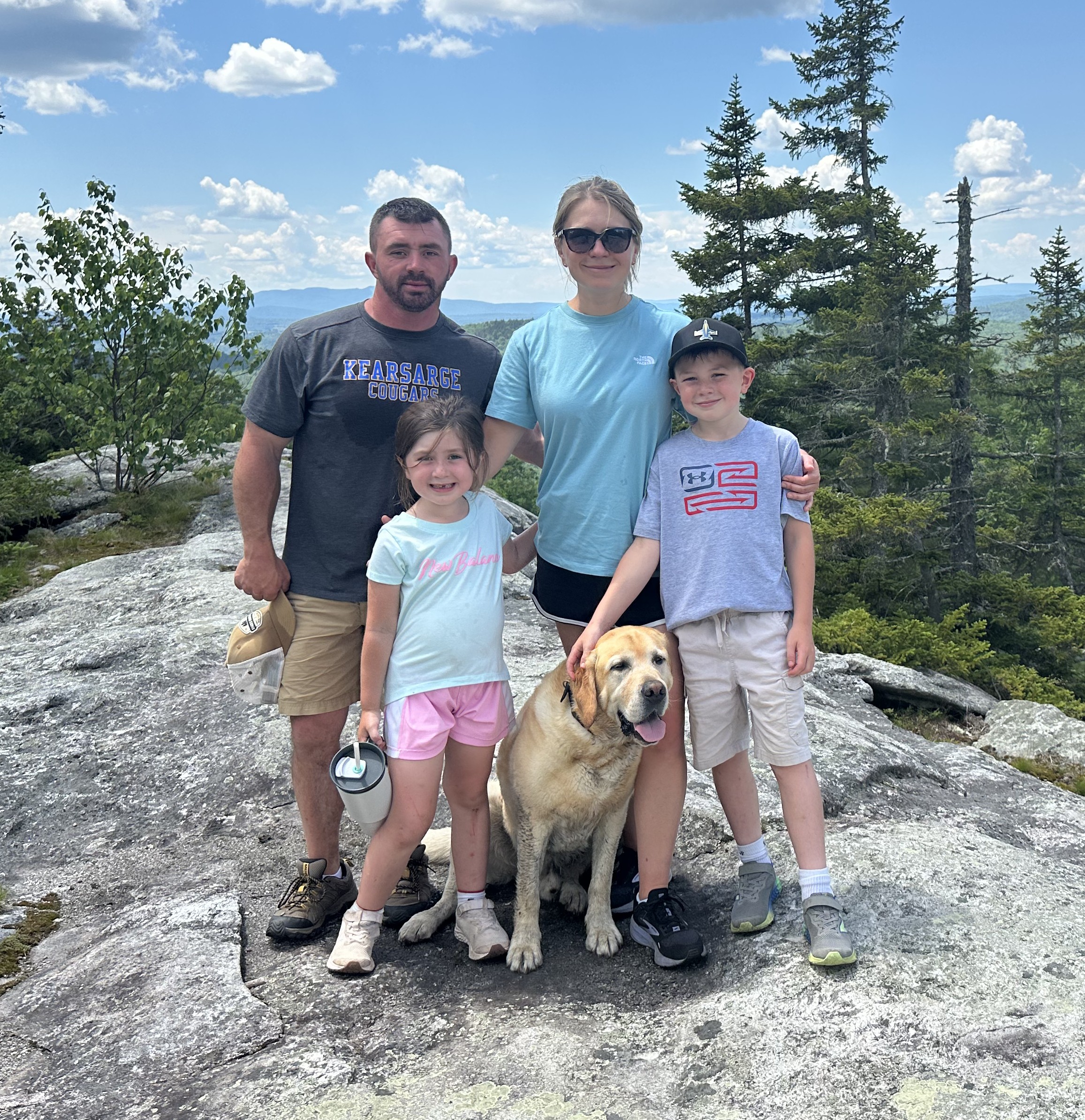 Len and his family at the top of Bog Mountain, NH
